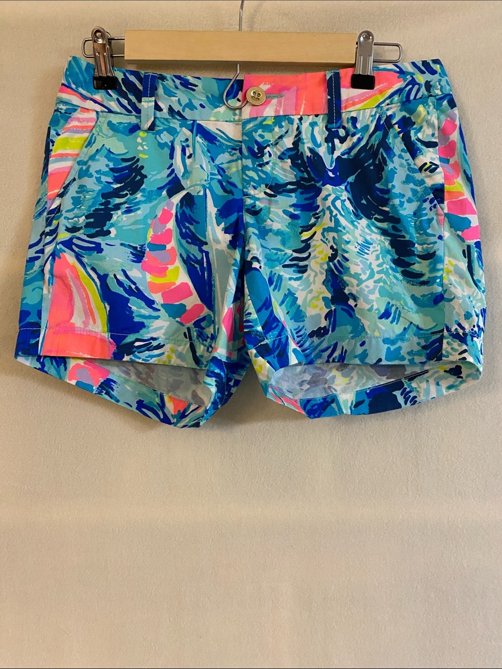 NWT Lilly Pulitzer 5" blue hey bay bay sailboat print Callahan shorts